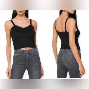 ASTR Black Ribbed Knit Women's Top L